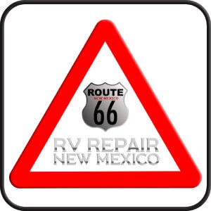 Logo page icon image representing Two Bears RV Repair of New Mexico for highway and interstate, roadside mobile dispatch of mechanic technicians to fix recreational motor home (motorhome) coach vehicles disabled or broke down on road side or in RV park.