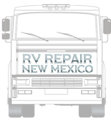 Image is the logo for RV Repair New Mexico who serves northern New Mexico providing RV roadside repair and maintenance services.